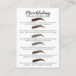 Mikroblading Bühnen von Heilung und Nachsorge Visitenkarte
