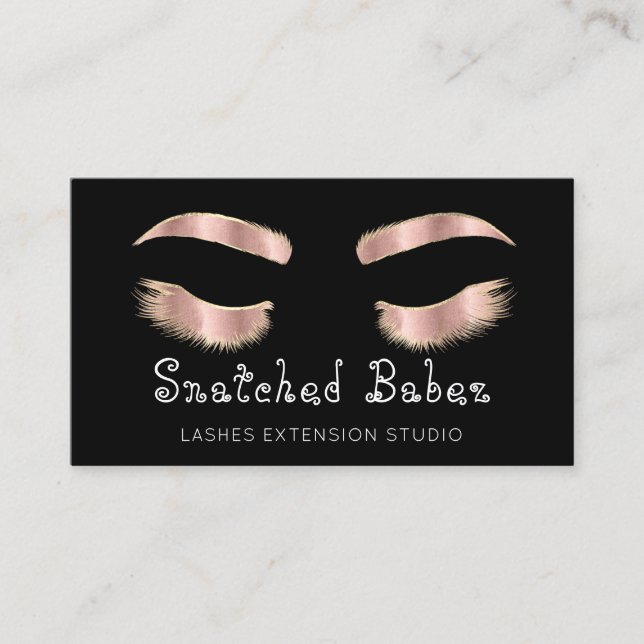 Mikroblasen Makeup Eyelash Schwarze Rose Blush Visitenkarte (Vorderseite)