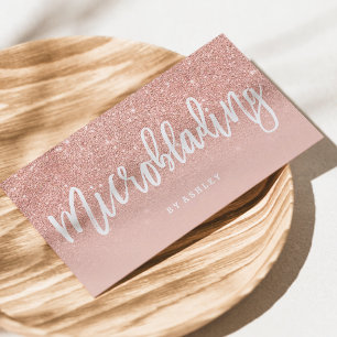 Mikroblende, elegante Typografie, Rose Visitenkarte