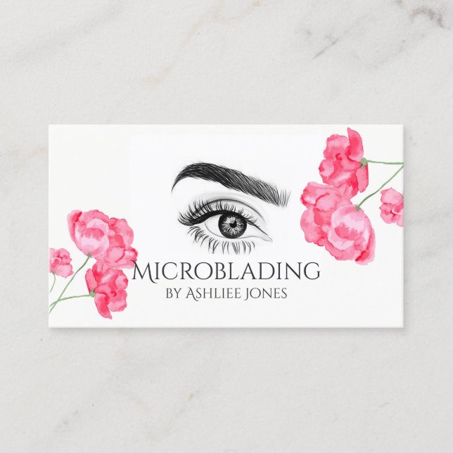 Mikroblende Eyebrows & Lashes Visitenkarte (Vorderseite)