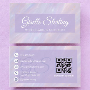 Mikroblendung Iridescent Pastel Opal Holografie Visitenkarte