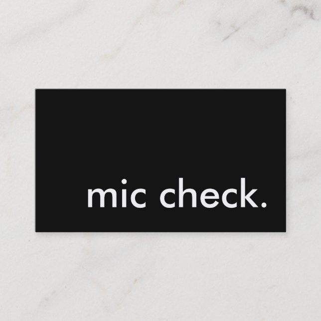 Mikrocheck. Visitenkarte (Vorderseite)