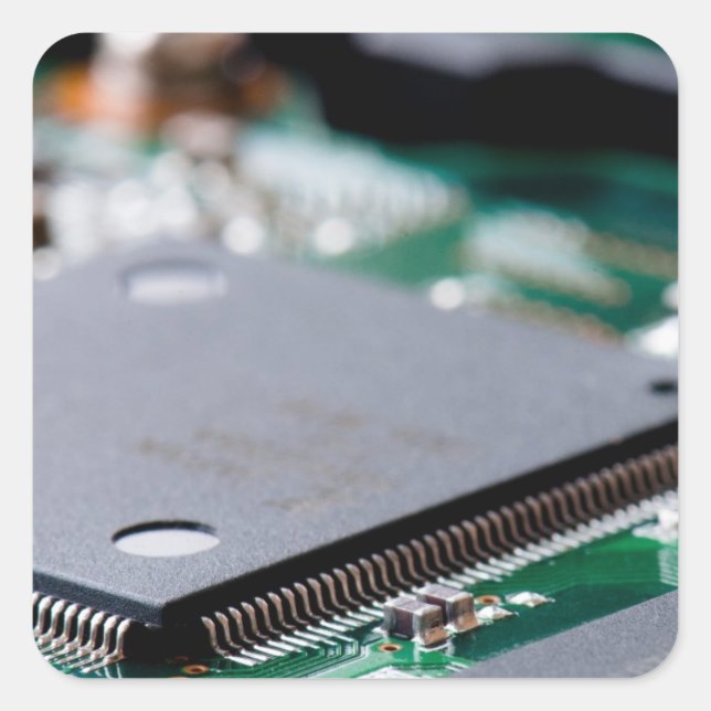 Mikrochip Quadratischer Aufkleber (Vorderseite)