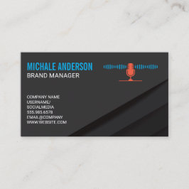 Mikrofon-Audiosignal-Logo Visitenkarte