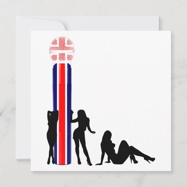 Mikrofon der britischen Flagge Einladung (Vorderseite)