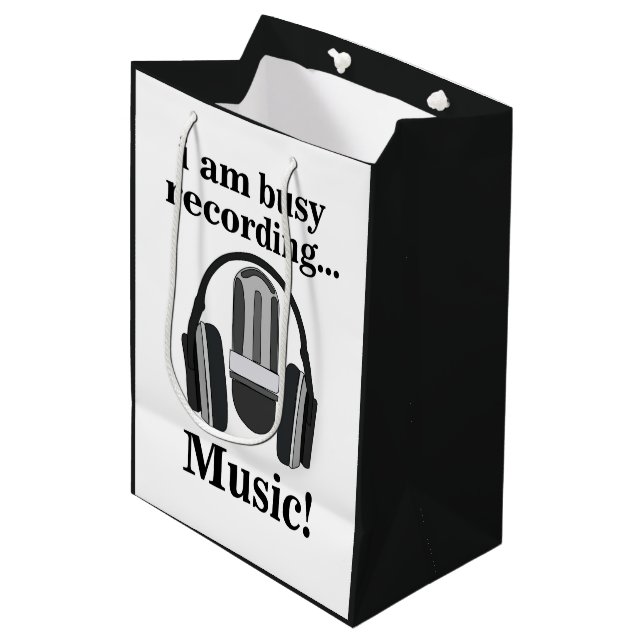 Mikrofon-Headphone-Tonaufzeichnung Mittlere Geschenktüte (Vorderseite Schrägansicht)