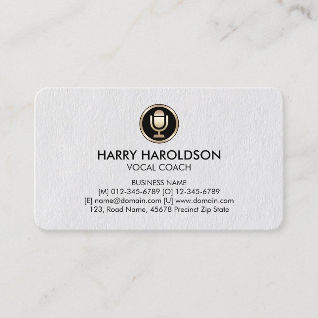 Mikrofon-Icon Voice-Coach Premium Business Card Visitenkarte (Vorderseite)