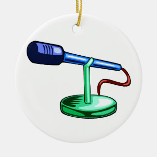 Mikrofon-kleiner Stand-blaue und grüne Grafik Keramikornament