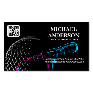 Mikrofon-Logo   Podcast Vlogger Magnetische Visitenkarte