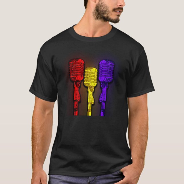 Mikrofon Men´s T - Shirt-Schwarzes T-Shirt (Vorderseite)