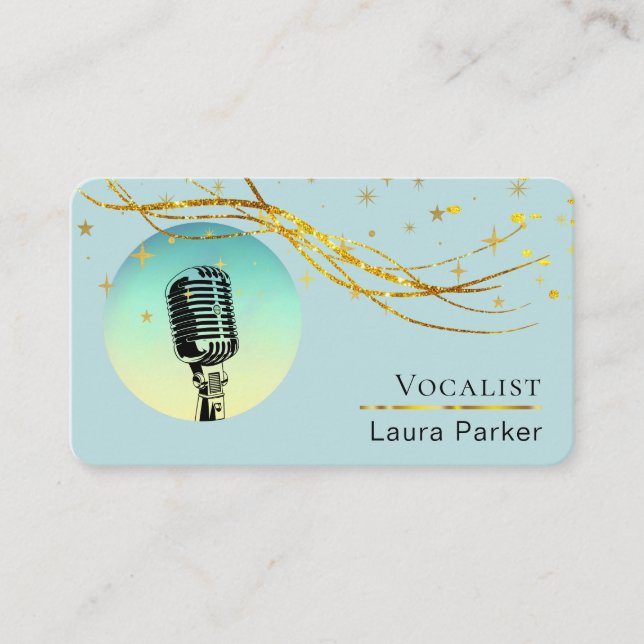 Mikrofon Musik Vokalmusik über Künstler Visitenkarte (Vorderseite)
