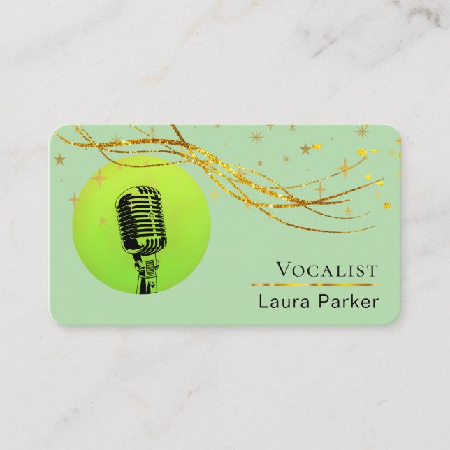 Mikrofon Musik Vokalmusik über Künstler Visitenkarte (Vorderseite)