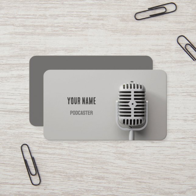 🎙️ Mikrofon-Podcaster-Talk Podcast anzeigen Visitenkarte (Vorderseite/Rückseite Beispiel)
