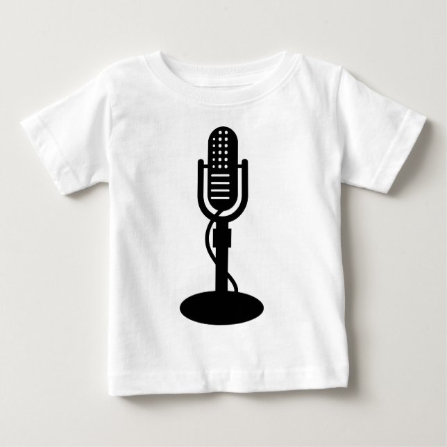 Mikrofon - Schwarz Baby T-shirt (Vorderseite)