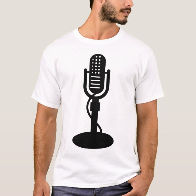Mikrofon - Schwarz T-Shirt (Vorderseite)
