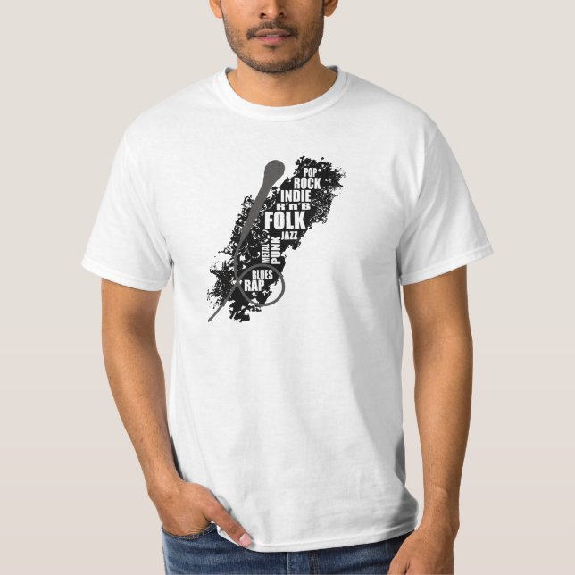 Mikrofon und Musikstile T - Shirt (Vorderseite)