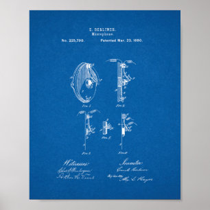 Mikrofonpatent - Blueprint Poster