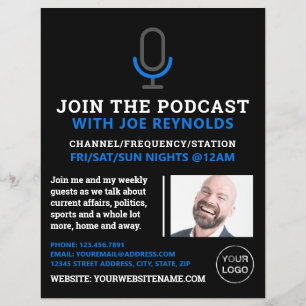 Mikrofonsymbol, Podcaster, Podcast-Werbung Flyer