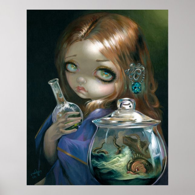Mikrokosmos: Meeresmonster ART DRUCKEN Pop Surreal Poster (Vorne)