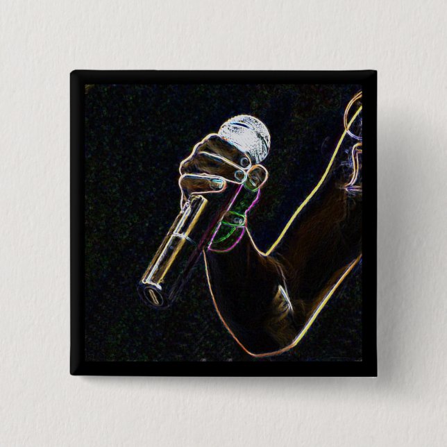Mikromikrofonmusiksängerlied-Knopfquadrat Button (Vorderseite)