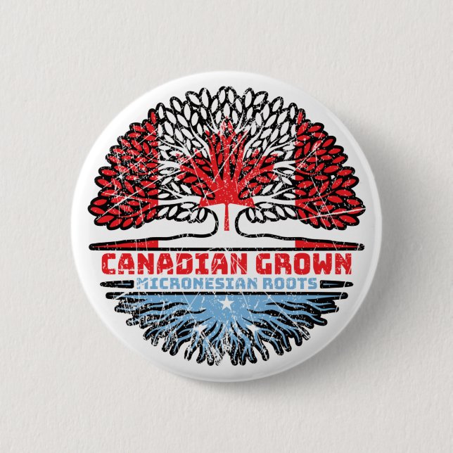 Mikronesia Micronesian Canadian Tree Roots Button (Vorderseite)