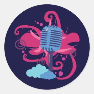 Mikrophon-Art-Explosion Runder Aufkleber
