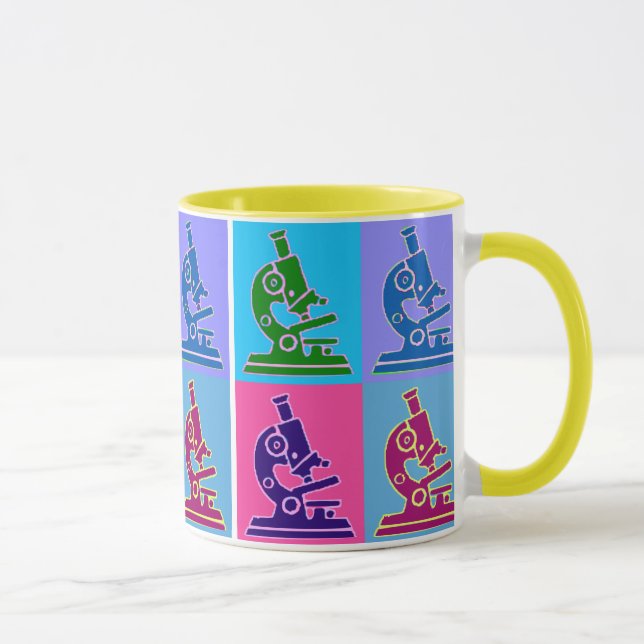 Mikroskop-Pop-Kunst Tasse (Rechts)