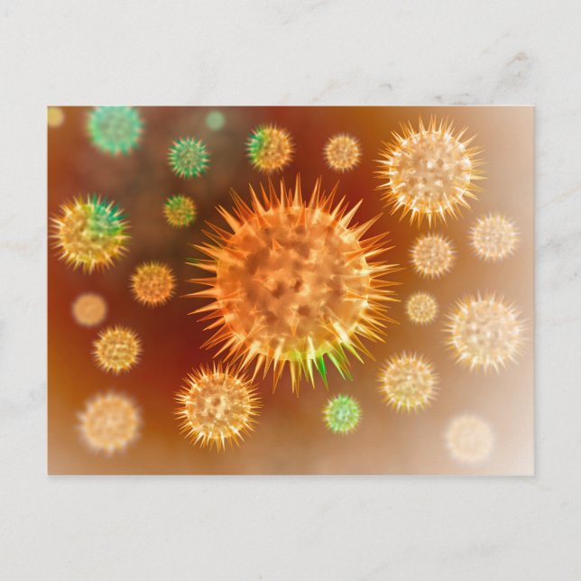 Mikroskopische Darstellung der Krebszellen Postkarte (Vorderseite)