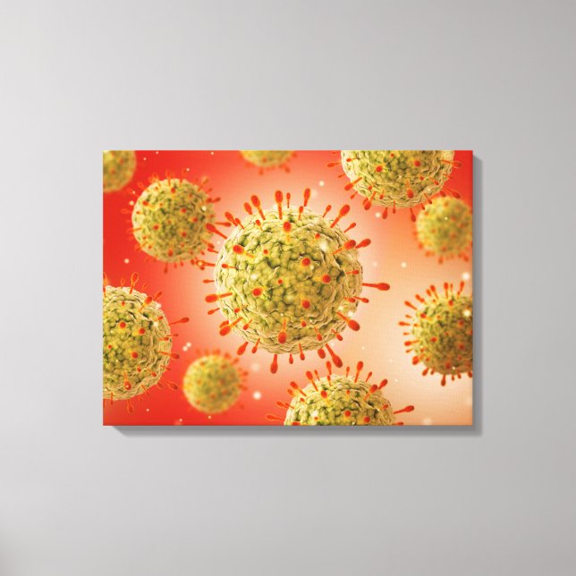 Mikroskopische Darstellung des Herpesvirus 1 Leinwanddruck (Vorderseite)