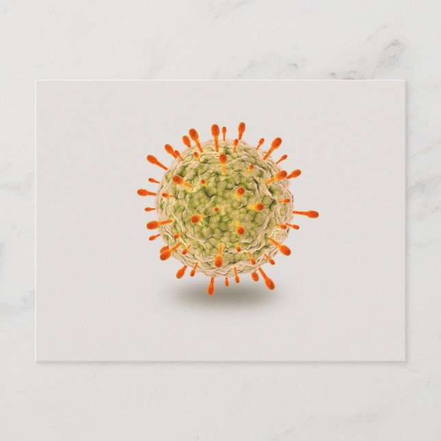 Mikroskopische Darstellung des Herpesvirus 2 Postkarte (Vorderseite)