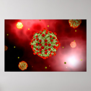 Mikroskopische Sicht auf das HIV-Virus 2 Poster
