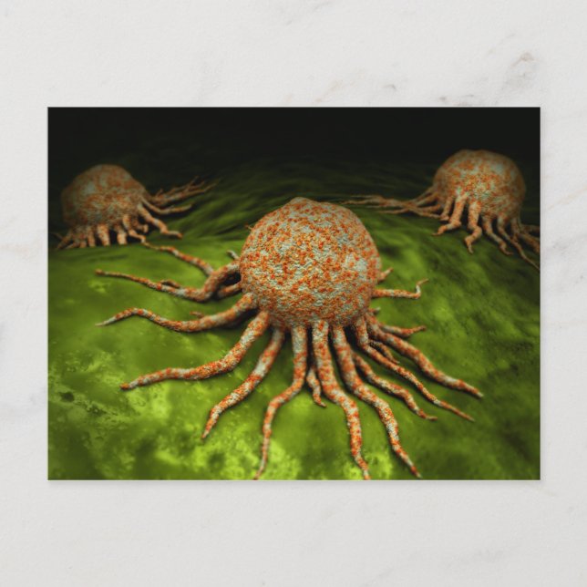 Mikroskopische Sicht auf das Krebsvirus Postkarte (Vorderseite)