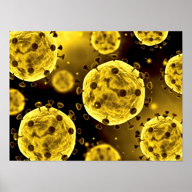 Mikroskopische Sicht des Coronavirus Poster (Vorne)
