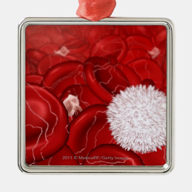 Mikroskopischer Blick auf Blutzellen Ornament Aus Metall (Vorne)