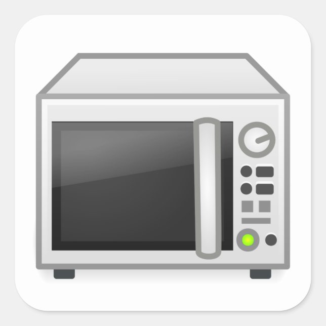 Mikrowelle Quadratischer Aufkleber (Vorderseite)