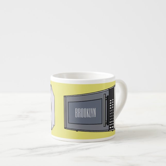 Mikrowellendarstellung Cartoon Espressotasse (Vorderseite Rechts)