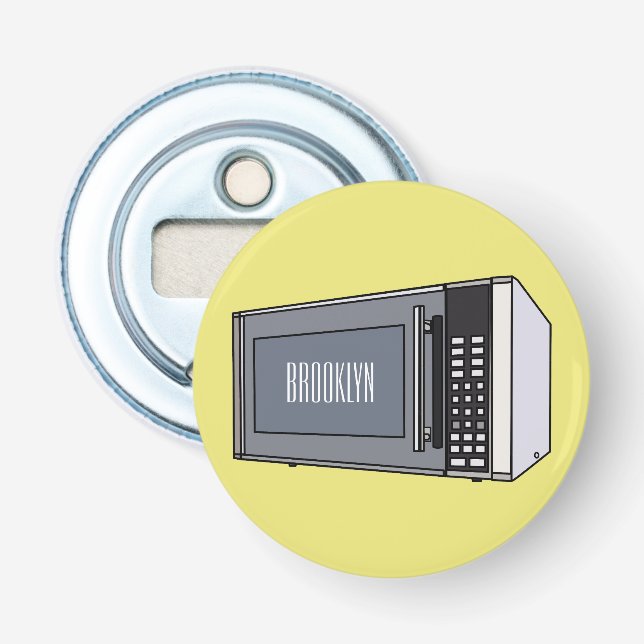 Mikrowellendarstellung Cartoon Flaschenöffner (Vorderseite)