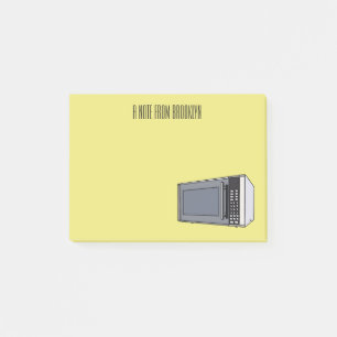 Mikrowellendarstellung Cartoon Post-it Klebezettel