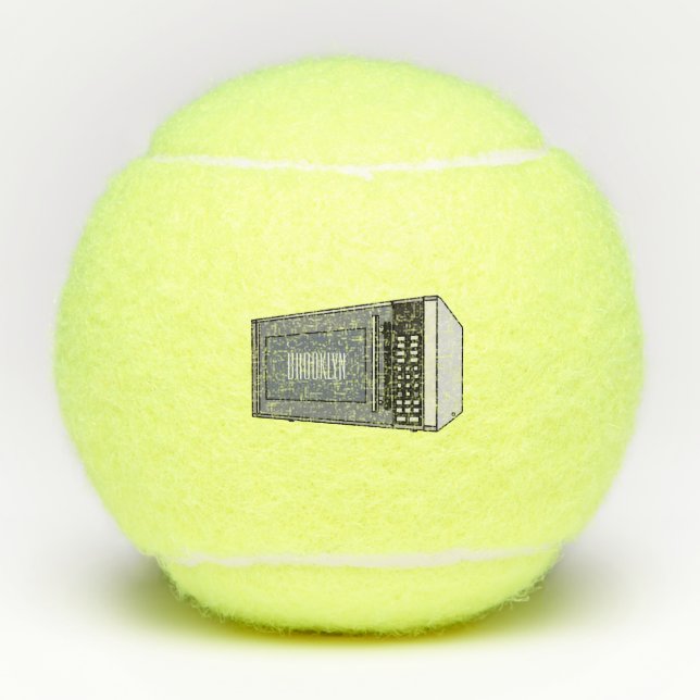 Mikrowellendarstellung Cartoon Tennisbälle (Vorderseite)