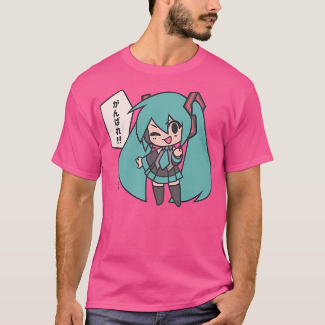 Miku Ganbare Ganbatte Chibi T-Shirt (Vorderseite)