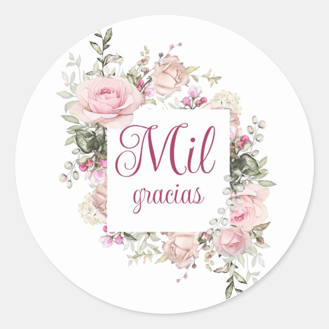 Mil Gracias, Stickers Merci espagnol (Devant)