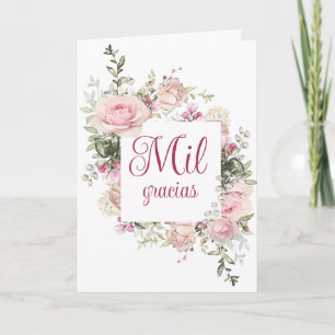 Mil Gracias, Tarjeta En Español, Carte de remercie
