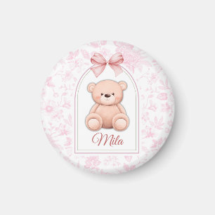 Mila   Benutzerdefiniertes rosa Teddy-Bär-Kinderzi Magnet