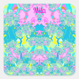 MILA ~ PASTEL PERFEKTION ~ QUADRATISCHER AUFKLEBER