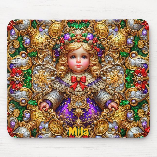 MILA ~ Vintage Weihnachtsdoll ~ Mousepad (Vorne)