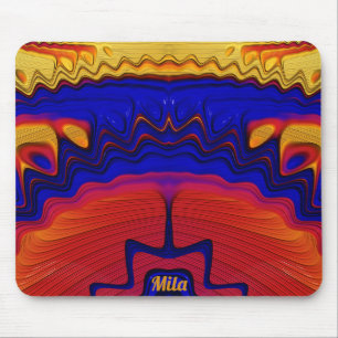 MILA ~ Zany Hot Yellow, Red, Orange und Blue Mousepad