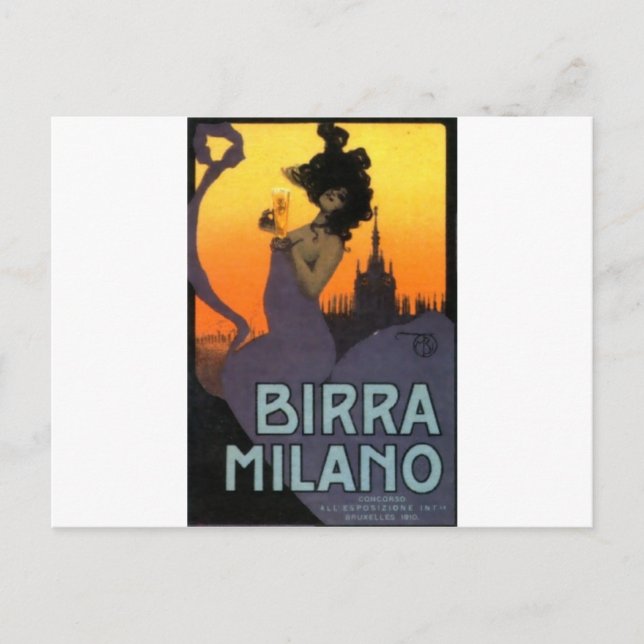 Milan Beer von Raphael Kirchner Postkarte (Vorderseite)