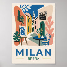 Milan Brera Kunst-Reiseposter - Geschenkidee für I