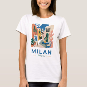 Milan Brera Kunstviertel Reise Grafik T-Shirt