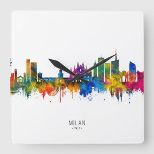 Milan Italien Skyline Quadratische Wanduhr